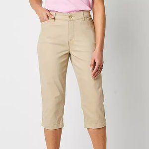 St. John's Bay Khaki Capris. New With Tickets.  Size 14